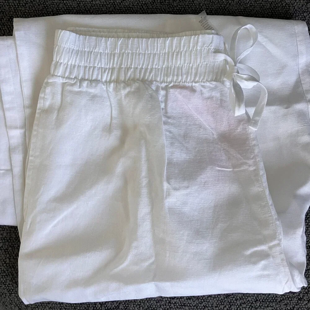 Victoria Secret-White Linen Lounge/Beach Pant-M - Picture 3 of 6